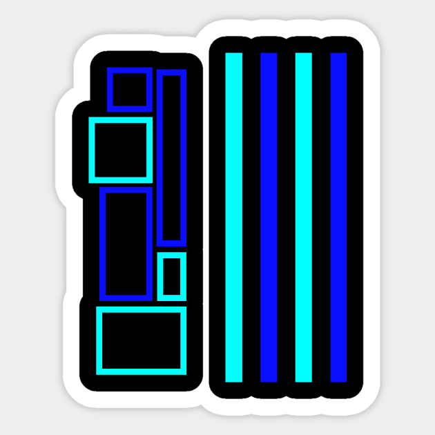 Blue Lines Blue Squares Sticker by simonjgerber